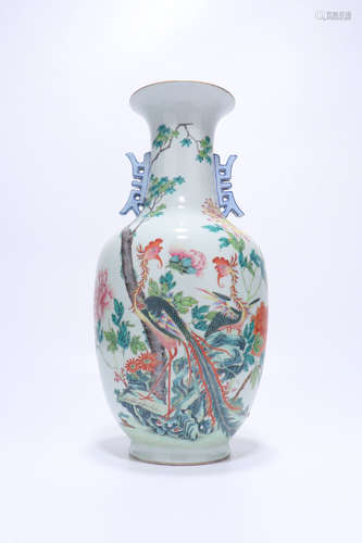 chinese famille rose porcelain vase,qing dynasty