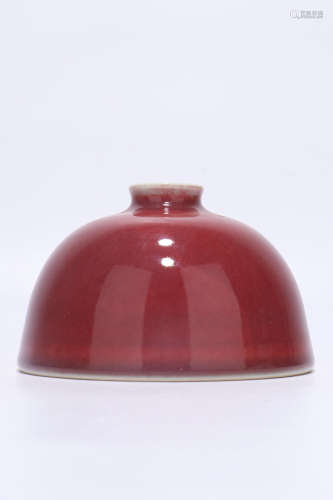 chinese qing dynasty red glazed porcelain water pot