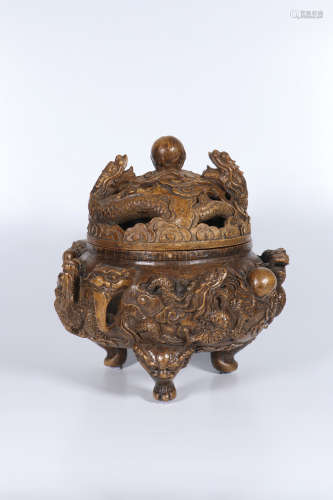 chinese qing dynasty bamboo censer
