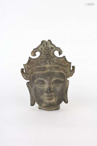 chinese bronze head of guanyin,ming dynasty