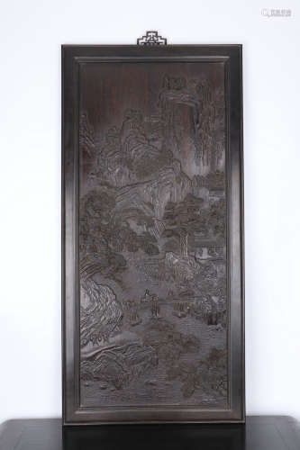 chinese carved mahogany table screen,qing dynasty