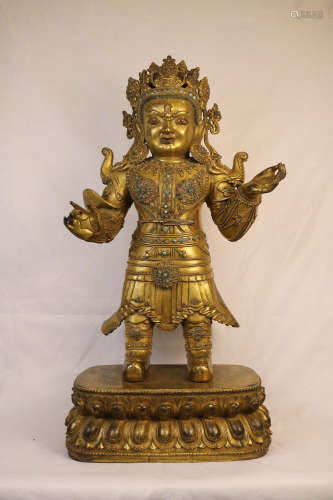 chinese gilt bronze statue,qing dynasty