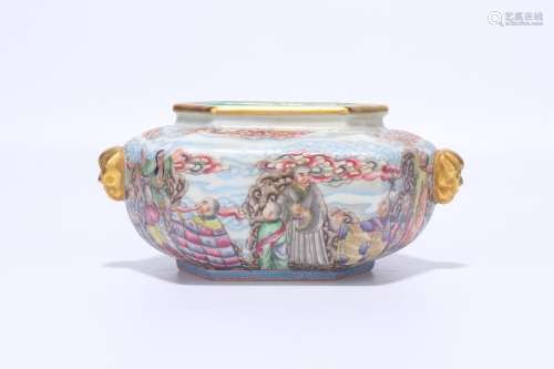 chinese qing dynasty famille rose porcelain washer