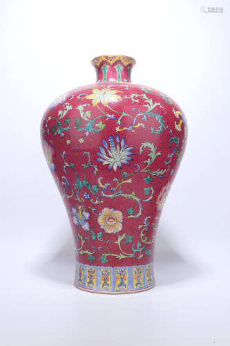 chinese qing dynasty famille rose porcelain meiping