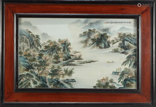 A LANDSCAPE PATTERN PORCELAIN BOARD PAINTING