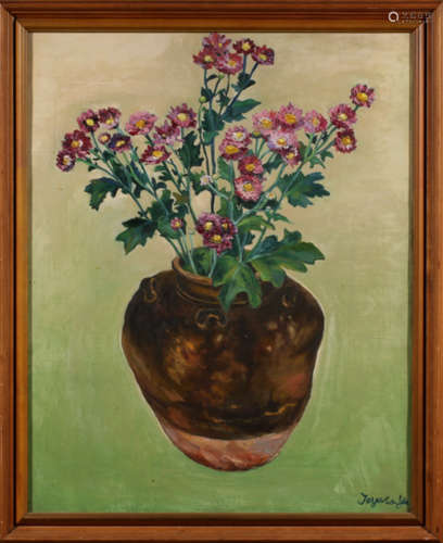 A DAISY PATTERN OIL PAINTING