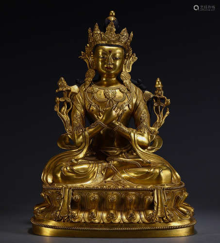 A GILT BRONZE BUDDHA STATUE