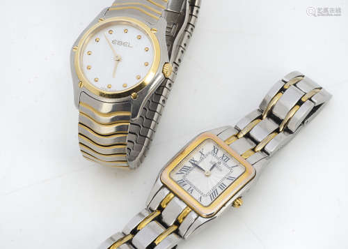 Two modern ladies wristwatches, including a bi-metal Michel Herbelin, glass cracked, case 22mm wide,
