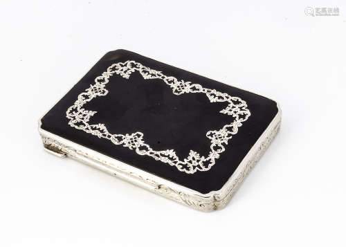 A late 19th Century or early 20th Century Swedish silver and tortoiseshell calling card case, 8.8cm,