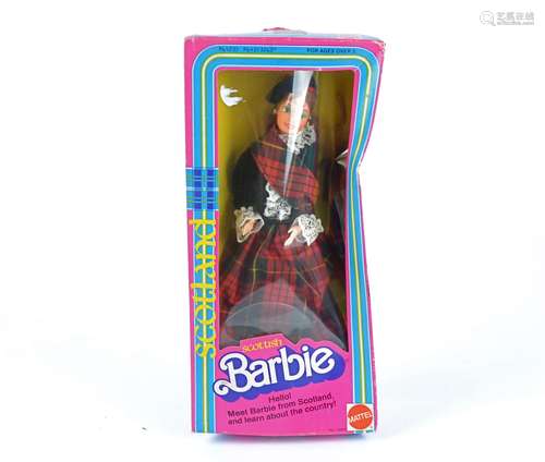 A vintage Barbie doll 'Scottish Barbie', in original box, by Matel toys, 33cm x 15.5cm x 6cm