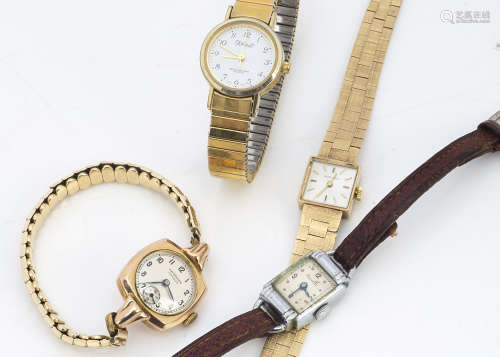 A c1960s Walker Astron 9ct gold lady's wristwatch, 23g, together with a 9ct gold cased Benson on