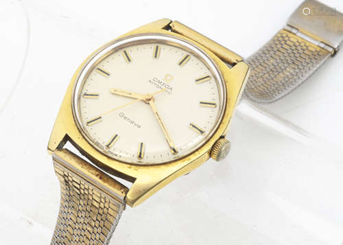 A 1960s Omega automatic gentleman's wristwatch, 34mm, gold plated case with stainless steel rear