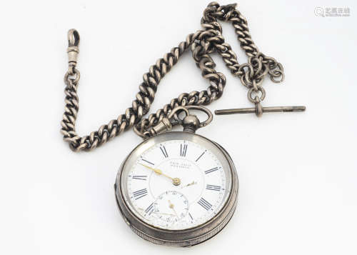 A Victorian silver open faced pocket watch, marked Pain Bros Hastings, 52mm, dented, not running,