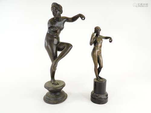 A late 19th Century copper study after the classical original, raised on a copper pedestal, height