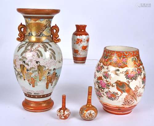 A quantity of early 20th Century and later Japanese ceramics, to include a twin handled Satsuma vase