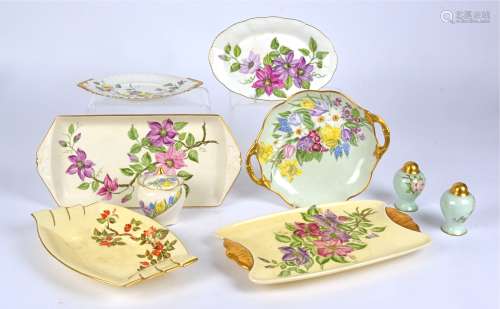 A small collection of British and European ceramics many hand painted by individual ceramic artists,