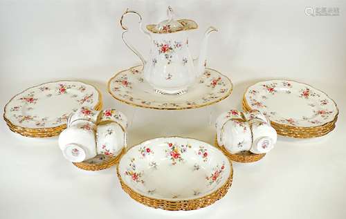 An extensive Royal Albert coffee and dinner service in the 'Tenderness' pattern, to include eight