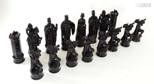 A Herald chess ceramic set by Oxley Crafts Staffordshire, no 39 of a limited run of 500, in