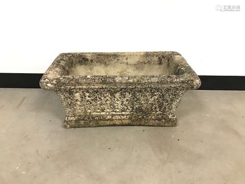 A modern concrete garden trough from Cotswold Studios of Gloucester, 64cm wide