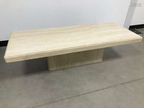 A modern Italian composite stone coffee table, in two sections, 150cm wide x 60cm deep x 40cm high