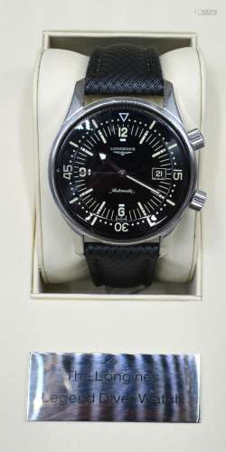 A Longines Legend Diver Stainless Steel Cased Gentleman's Wristwatch with waterproof strap and