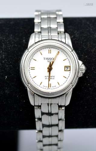 A Tissot Automatic Stainless Steel Cased Ladies Wristwatch with stainless steel strap