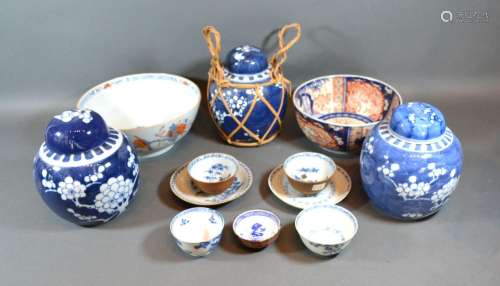 A Pair of Tea Bowls from the Nanking Cargo together with various other similar ceramics, a Chinese