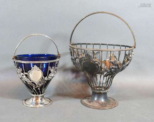 A George III Silver Basket, London 1778, together with another similar Georgian silver basket with