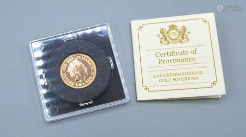 A Full Gold Sovereign dated 2016