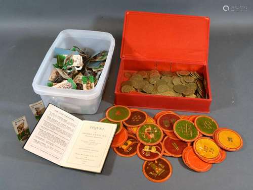 'Piquet' A Military Game together with various gaming counters and tokens