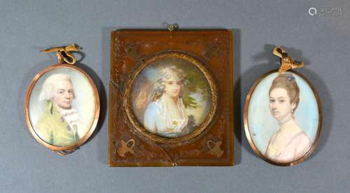 A 19th Century Portrait Miniature, Half-length Portrait of a Classical Female within a tortoiseshell