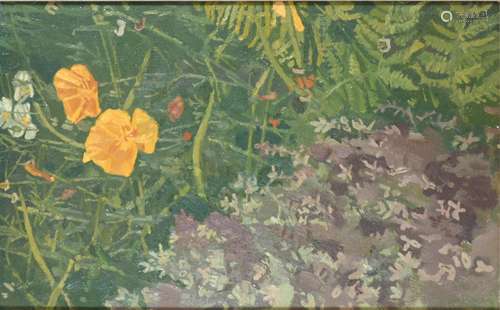 Francis Hewlett RWA 'California Poppies' Oil on Canvas monogram verso 39 x 24 cms