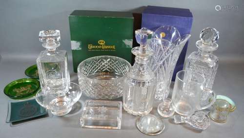 An RCR Crystal Glass Vase together with a small collection of other glassware to include military