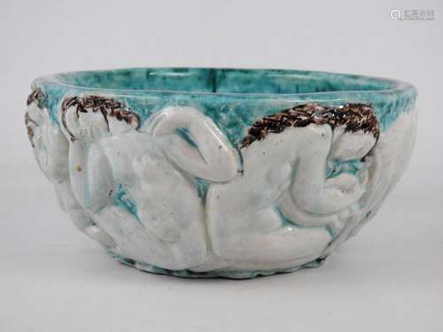 Edouard CAZAUX (1889 1974) : Coupe en faience à d…