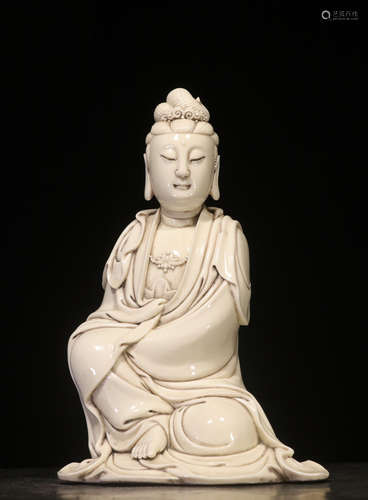 HECHAOZONG MARK, CHINESE WHITE GLAZED BUDDHA