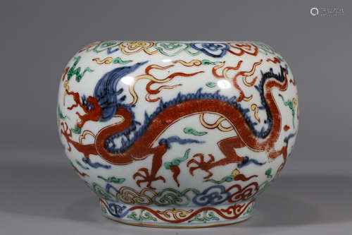 CHINESE WUCAI DRAGON WATER POT