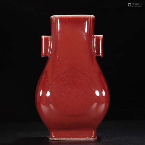 QIANLONG MARK, CHINESE JI-RED GLAZED VASE