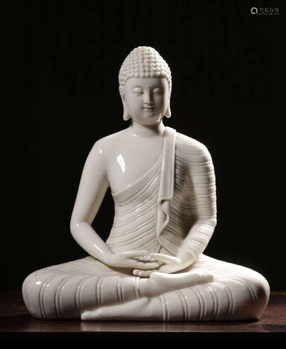 HECHAOZONG MARK, CHINESE WHITE GLAZED BUDDHA