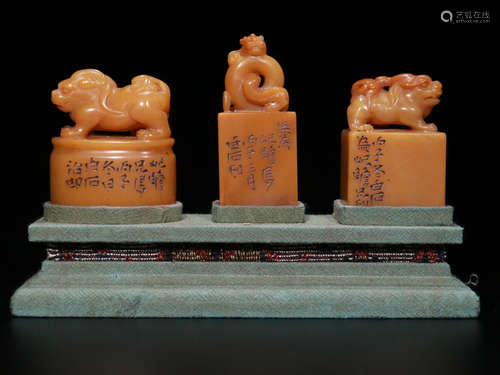 SET OF CHINESE TIANHUANG STONE SEAL