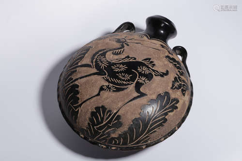 CHINESE  BLACK GLAZED POT