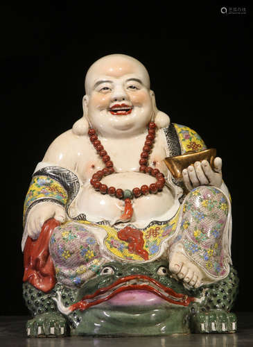 CHINESE FAMILLE ROSE BUDDHA ORNAMENT