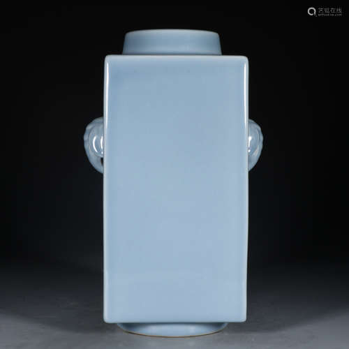 QIANLONG MARK, CHINESE CELADON SQUARED VASE