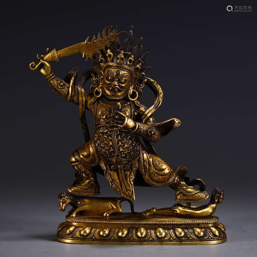 CHINESE GILT BRONZE BUDDHA