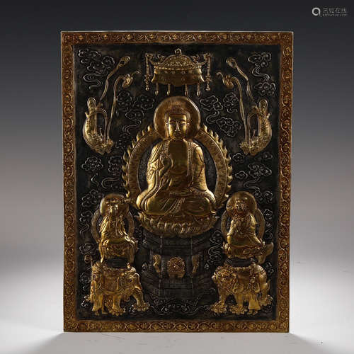 CHINESE GILT BRONZE BUDDHA ORNAMENT