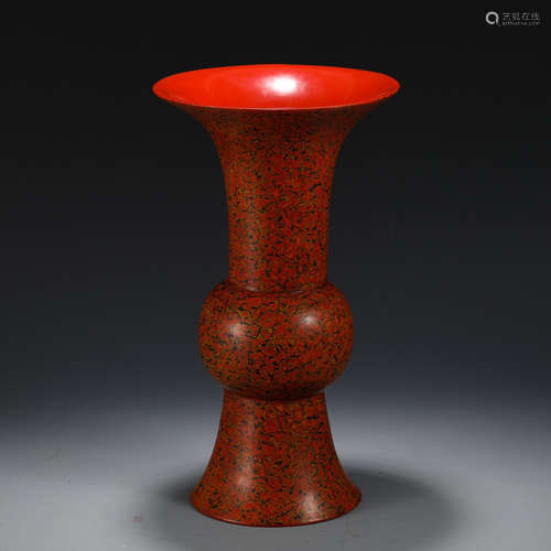 CHINESE RED GLAZED VASE