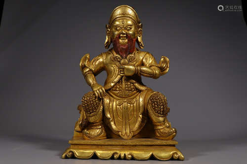 CHINESE GILT BRONZE BUDDHA