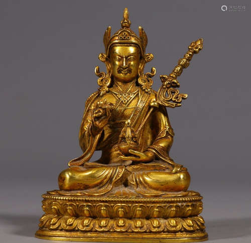 CHINESE GILT BRONZE BUDDHA