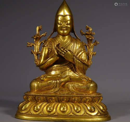 CHINESE GILT BRONZE BUDDHA