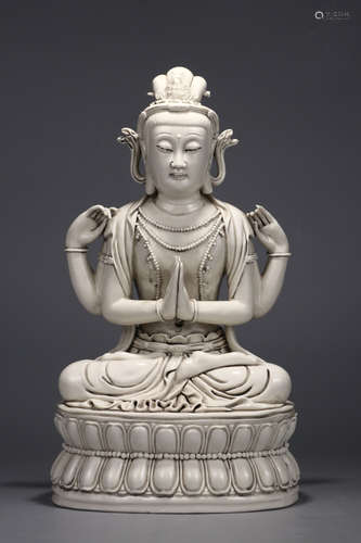 CHINESE WHITE GLAZED BUDDHA