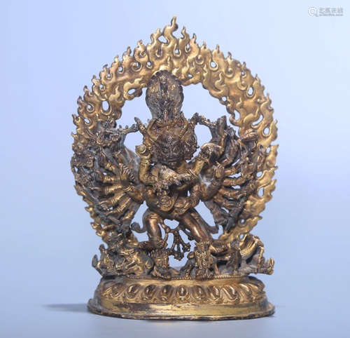 CHINESE GILT BRONZE BUDDHA